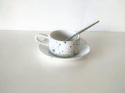 Irregular Spray Point Mugs And Saucers Starry Blue Style