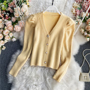 V-neck sweater women cardigan sweater