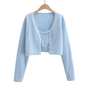 Australia Holiday Plush Camisole  Knitted Long-sleeved Coat Cardigan Women