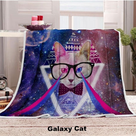 Cute Soft Flannel Sofa Throw Cat Blankets