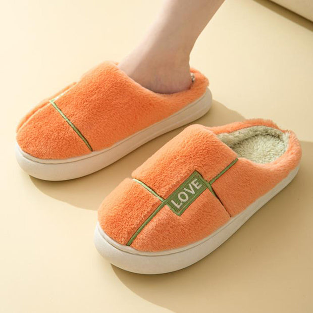 Women's Home Shoes Indoor Furry Slippers Winter Solid Color Indoor Cozy Shoes