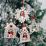 New Wooden DIY Christmas Tree Ornaments Window Elderly Ornaments