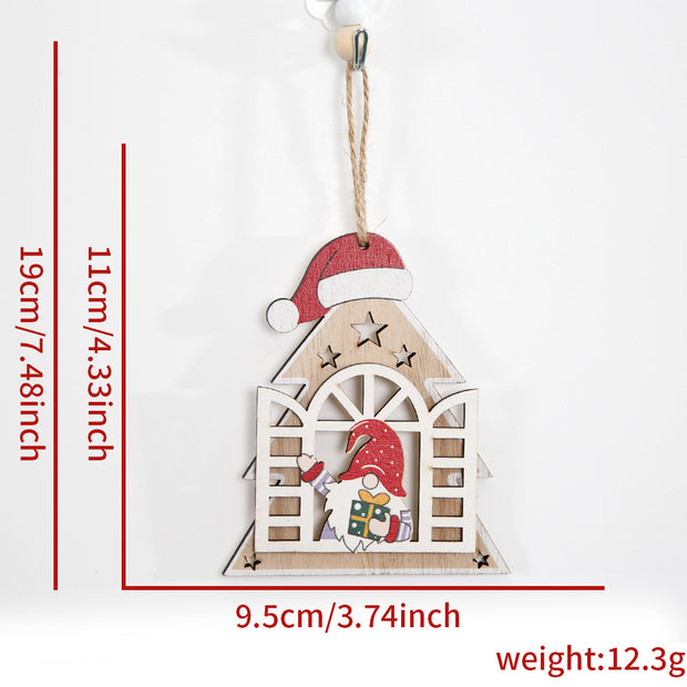 New Wooden DIY Christmas Tree Ornaments Window Elderly Ornaments